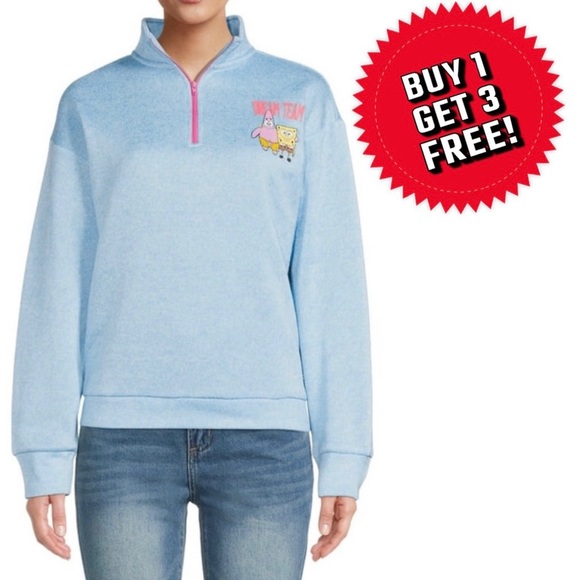 Tops - 🍂buy 1 get 3 free!🍂 SpongeBob and Patrick half zip